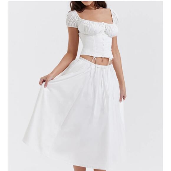 Cowgirl Aesthetics Drawstring Corset  Crop Top | Size Small | Commense - Picture 1 of 3